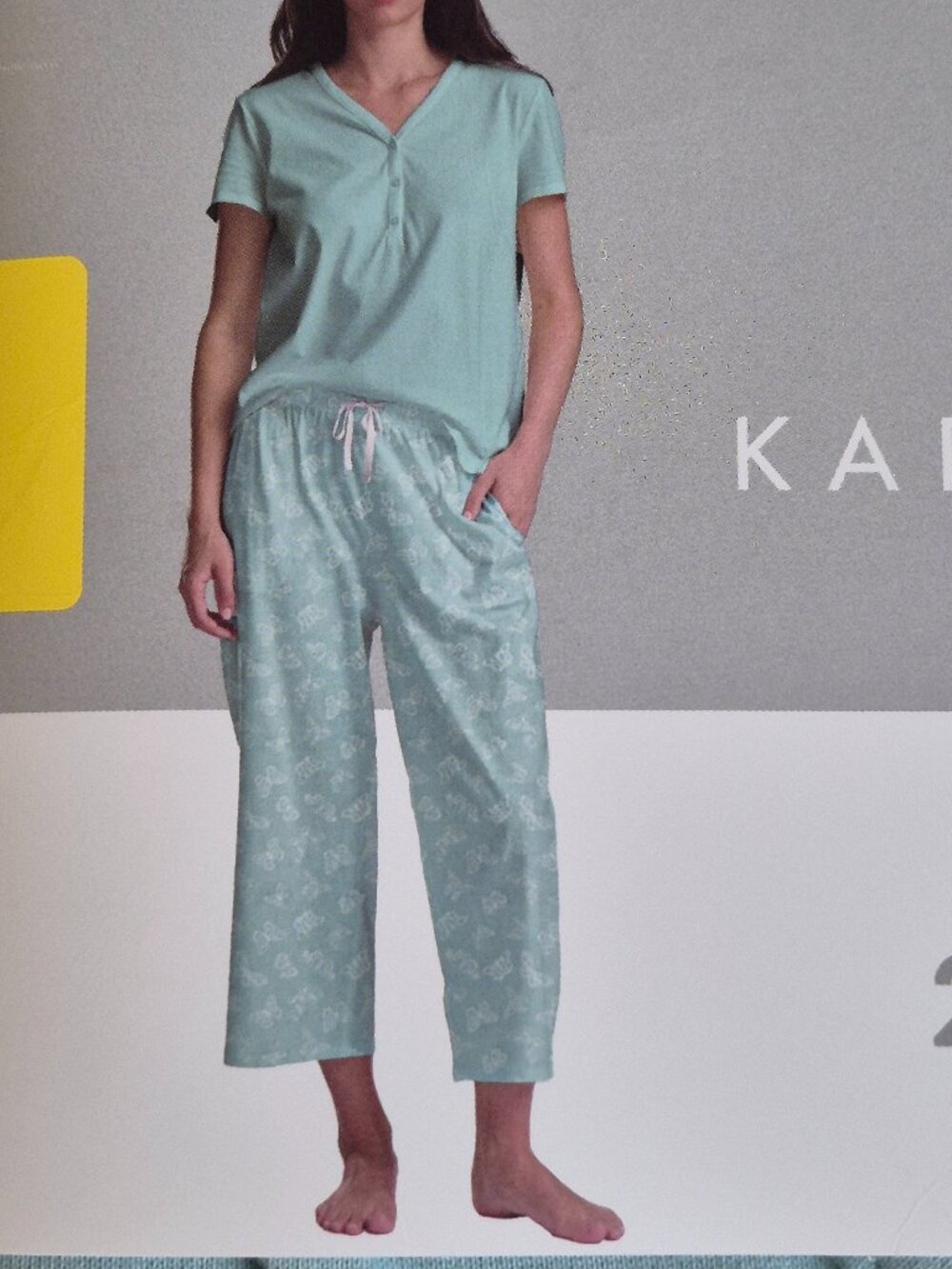 Karen Neuburger Women's Cotton 2 Piece Pajama Sleep Set Green, Size: Small, NWT